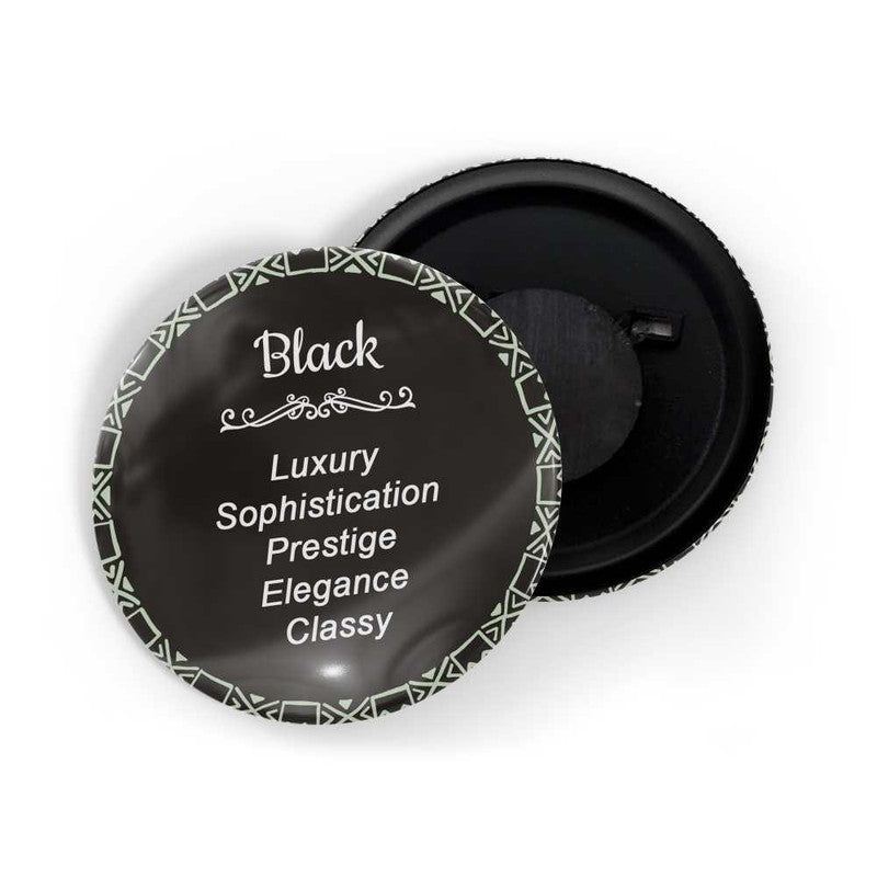 dhcrafts Round Fridge Magnet Black Color Meaning Glossy Finish Design Pack of 1 (58 mm)